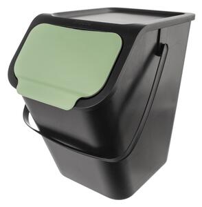 Odpadkový kôš na triedený odpad WASTE zelená/čierna, 25 l