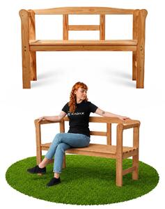 KADAX záhradná lavička s operadlom drevo Park 119 cm terasa záhrada Tik