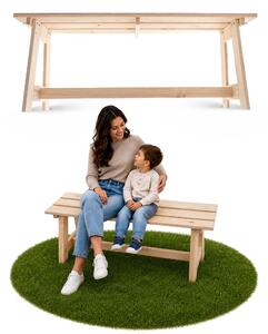 KADAX drevená parková lavička bez operadla 119 cm, masívna lavička na terasu