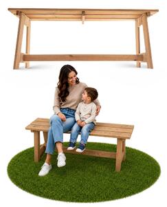 KADAX drevená parková lavička bez operadla 119 cm, masívna lavička na terasu