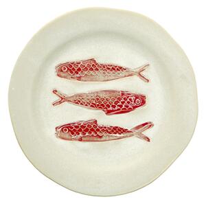 Kameninový tanier Red Fish Ø 21 cm