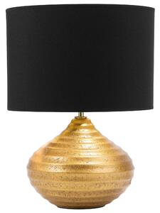 Stolná lampa zlatý keramický podstavec 42 cm látkové tienidlo moderný dizajn