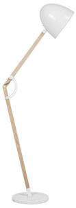 Stojacia lampa biela farba kovová 175 cm nastaviteľné rameno industriálny dizajn