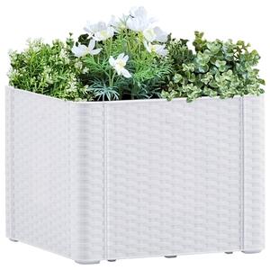 Samozavlažovací vyvýšený záhradný záhon biely 43x43x33 cm
