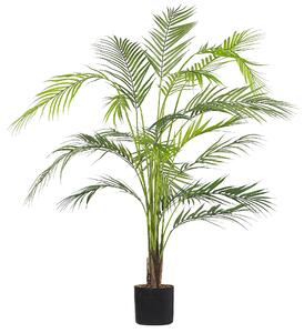 Umelá rastlina v kvetináči zelená palma čierny kvetináč syntetický materiál 124 cm bytová dekorácia