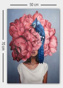 Wallity Obrázok WOMAN WITH PEONY 50x70 cm ružový