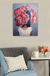 Wallity Obrázok WOMAN WITH PEONY 50x70 cm ružový