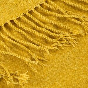 Medovo žltá ľahká akrylová deka 130 x 170 cm Žltá