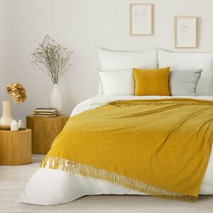 Medovo žltá ľahká akrylová deka 130 x 170 cm Žltá