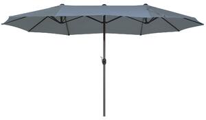 Záhradný slnečník tmavosivý látkový polyester hliník 247 cm odolný voči poveternostným vplyvom moderný štýl záhrada exteriér