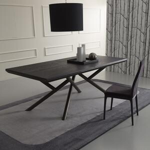 RANDOM dizajnový rozkladací zaoblený jedálenský stôl pevný