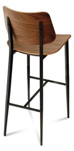 JOE barová stolička H65 / H75 dyhovaná s kovovou podnožou