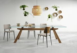 ZEUS dizajnový jedálenský stôl číre sklo