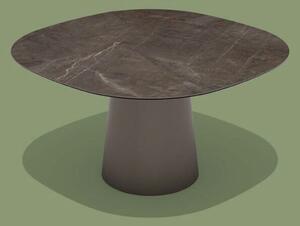TOTEM dizajnový oblý záhradný stôl jedna podnož ceramica SOVET