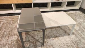 SLIM luxusný konferenčný stolík sklo sivé