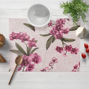 Biante Bavlnené prestieranie na stôl Sandra SA-635 Ružovofialové orchidey na bielom 30x40 cm