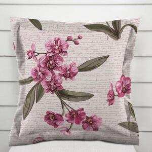 Biante Bavlnená obliečka na vankúš s lemom Sandra SA-635 Ružovofialové orchidey na bielom 30 x 50 cm