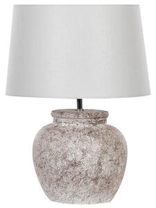 Stolná lampa béžová keramická 50 cm s tienidlom boho nočná lampa obývacia izba spálňa