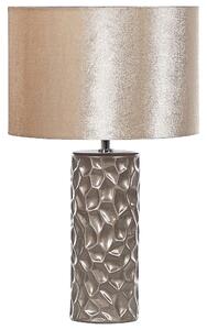 Stolná lampa zlatá keramická 50 cm geometrický vzor zamatové tienidlo ozdobný podstavec elegantný glamour dizajn