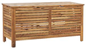 Úložný box svetlohnedý akáciové drevo 130 x 64 x 48 cm olejovaná povrchová úprava s vekom úložný priestor terasa záhrada balkón