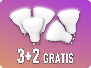 V-TAC LED žiarovka GU10 7,5W, 610lm, 38°, 3+2 zadarmo! Farba svetla: Teplá biela