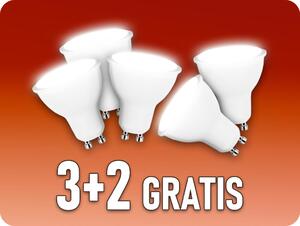 V-TAC LED žiarovka GU10, 7,5W, 610lm, 110°, 3+2 zadarmo! Farba svetla: Teplá biela