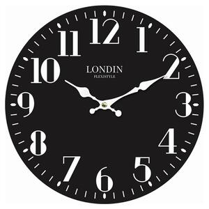 Nástenné hodiny PRINT čierna, ⌀ 34 cm