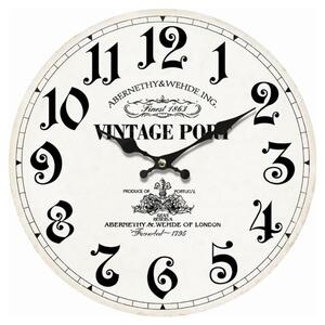 Nástenné hodiny PRINT vintage port, ⌀ 34 cm