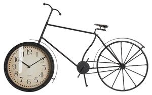 Stolné hodiny čierne kovový rám 37 cm v tvare bicykla moderný dizajn bytové doplnky