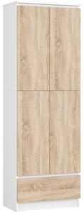 Regál R60 2D 1SZ-biela / sonoma