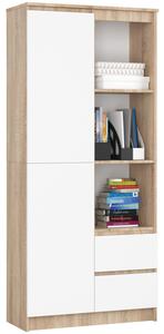 Regál R 80 cm CLP R11 dub sonoma/biela