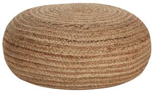 Taburetka béžová prírodná juta 50 x 20 cm okrúhla podnožka puf na sedenie boho štýl obývačka spálňa