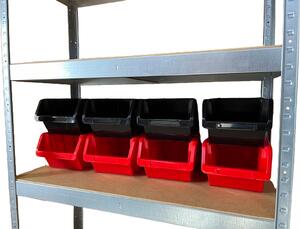 Kovový regál ECONOMY 180x90x40 5 políc - pozinkovaný + úložné boxy TRUCK 29x20x15 cm