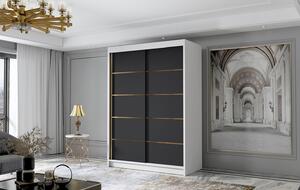 Šatníková skriňa LUNGO IV 120 cm - biela/čierna