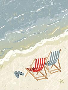 Ilustrácia Deck Chairs on the Beach, MHJ