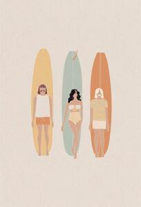 Ilustrácia Longboard surf competition, vector illustration, LucidSurf