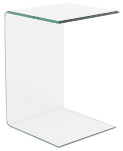 Odkladací stolík priehľadný bezpečnostné sklo 40 x 61 cm obdĺžnikový tvar konzolový moderný glamour štýl obývačka