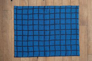 Ľanové prestieranie Rutig Blue/Black 47 x 37 cm