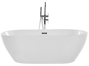 Voľne stojaca vaňa biela akrylát 170 x 80 cm oválny tvar elegantný moderný štýl kúpeľňa