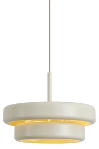 Retro závesná lampa béžová s kovovým tienidlom - Ophelia