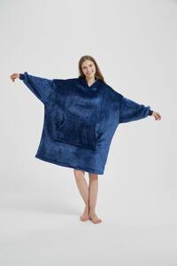 Deka s rukávmi HOODIE námornícka modrá