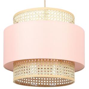 Závesná lampa prírodná ružová ratanové polyesterové tienidlo boho závesné svietidlo