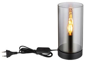 Stolná lampa OLLY 1 čierny kov/dymové sklo