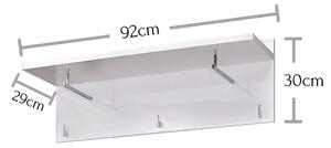 Predsieňový vešiak FELINO biela/vysoký lesk, šírka 92 cm