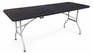 Aga Záhradný skladací stôl 180x74x74 cm Čierny