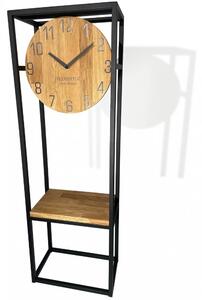 Štýlové dubové hodiny s robusným kovovým rámom 100 cm