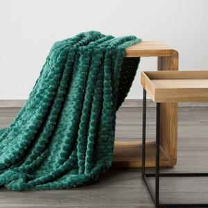 Hrubá deka zelenej farby s moderným vzorom Šírka: 150 cm | Dĺžka: 200 cm
