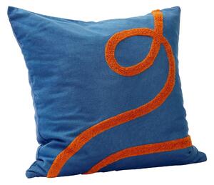 Bavlnený vankúš s výplňou Wave Blue/Orange 50x50 cm
