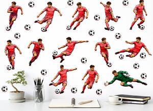 Nalepte.cz Sada futbalistov, farba podľa želania futbalové nálepky na stenu arch 75 x 74 cm