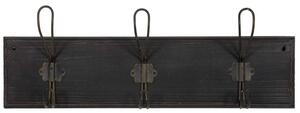 Drevený vešiak Antique Black - 3 háčiky